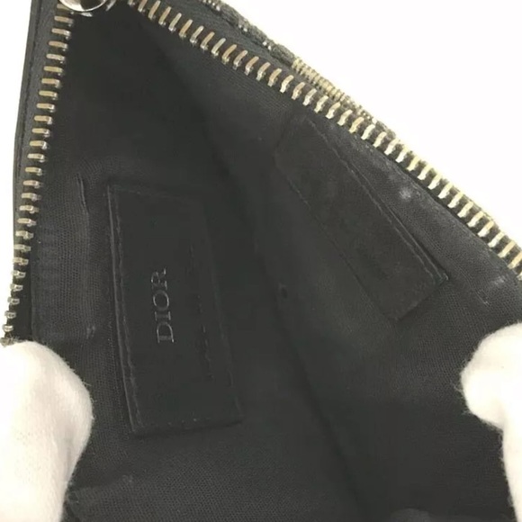 AUTH Christian Dior Trotter Canvas Card Case Pouch Navy Blue - Picture 6 of 7